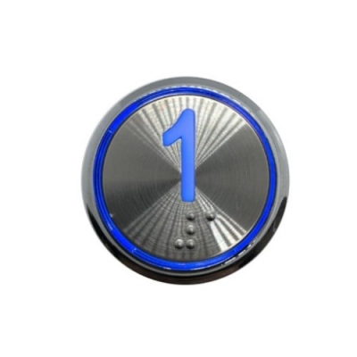 Botão com Braille Led Azul 35,6mm 24V 1""