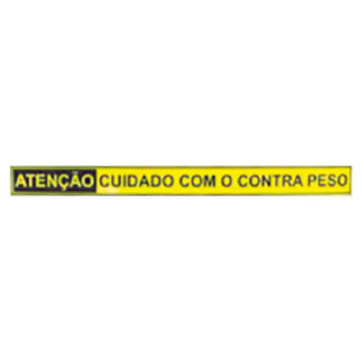 Placa de Sinalização - Atenção Cuidado com O Contrapeso- 400 X 35mm