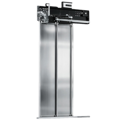 Porta de Cabine Completa, Abertura Lateral Esquerda, 2 Folhas, Operador Modelo J2230-L2, A&ccedil;o Inox 304, Abertura 800x2000mm, Inversor AD30, Motor Im&atilde; Permanente