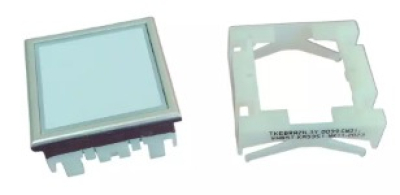 Bot&atilde;o New Softpress Capa de Inox Lisa para Pavimento Led Azul